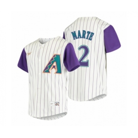 Men's Arizona Diamondbacks 2 Starling Marte Nike Cream 2020 Cooperstown Collection Alternate Jersey