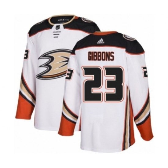 Youth Adidas Anaheim Ducks 23 Brian Gibbons Authentic White Away NHL Jersey