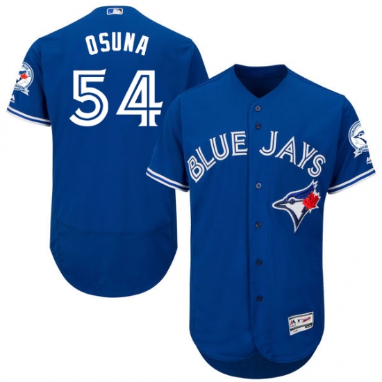 Men's Majestic Toronto Blue Jays 54 Roberto Osuna Blue Alternate Flex Base Authentic Collection MLB Jersey