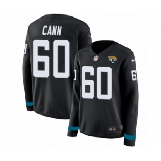 Women's Nike Jacksonville Jaguars 60 A. J. Cann Limited Black Therma Long Sleeve NFL Jersey