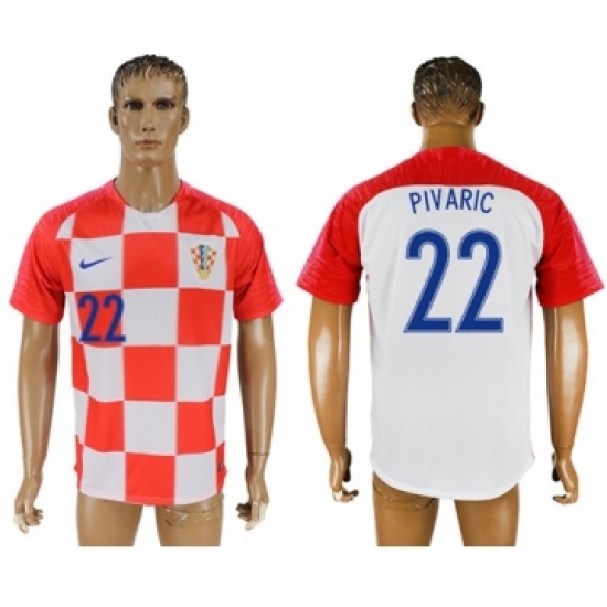 Croatia 22 Pivaric Home Soccer Country Jersey