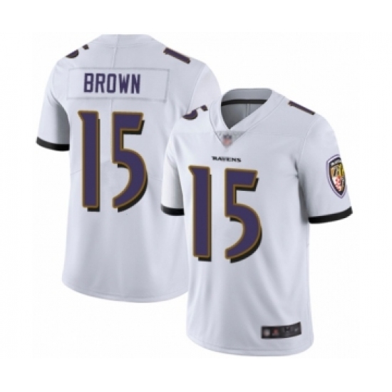 Youth Baltimore Ravens 15 Marquise Brown White Vapor Untouchable Limited Player Football Jersey