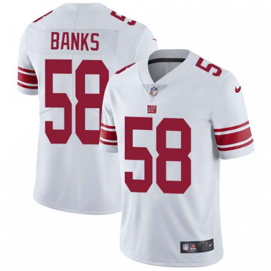 Men's Nike New York Giants 58 Carl Banks White Vapor Untouchable Limited Player NFL Jersey