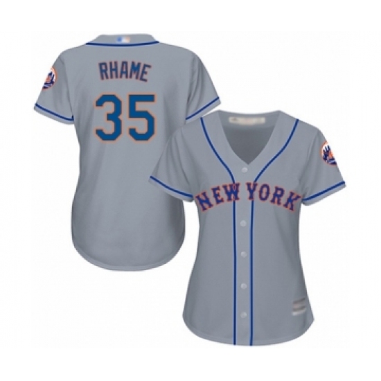 Women's New York Mets 35 Jacob Rhame Authentic Grey Road Cool Base Baseball Player Jersey