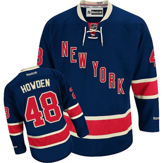 Men's Reebok New York Rangers 48 Brett Howden Authentic Navy Blue Third NHL Jersey