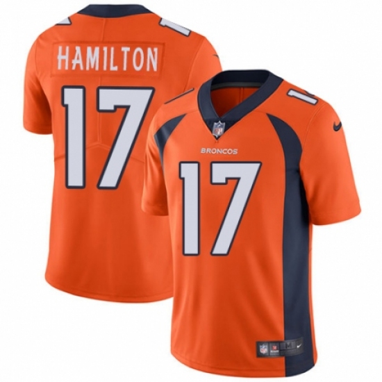 Men's Nike Denver Broncos 17 DaeSean Hamilton Orange Team Color Vapor Untouchable Limited Player NFL Jersey