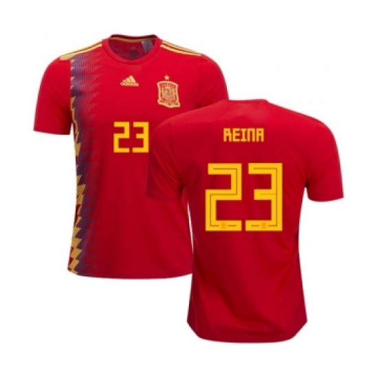 Spain 23 Reina Home Soccer Country Jersey