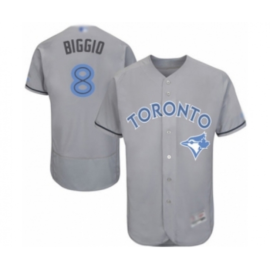 Men's Toronto Blue Jays 8 Cavan Biggio Authentic Gray 2016 Father's Day Fashion Flex Base Baseball Player Jersey