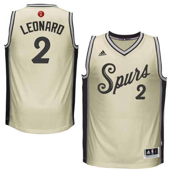 Youth Adidas San Antonio Spurs 2 Kawhi Leonard Swingman Cream 2015-16 Christmas Day NBA Jersey