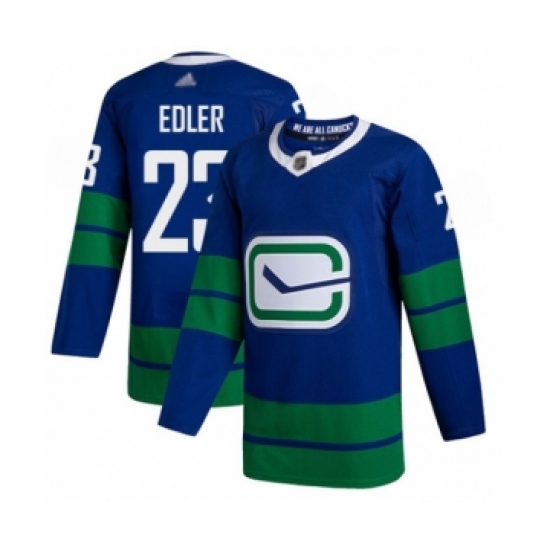 Men's Vancouver Canucks 23 Alexander Edler Authentic Royal Blue Alternate Hockey Jersey