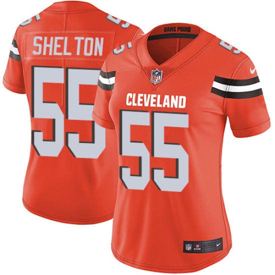 Women's Nike Cleveland Browns 55 Danny Shelton Orange Alternate Vapor Untouchable Limited Player NFL Jersey