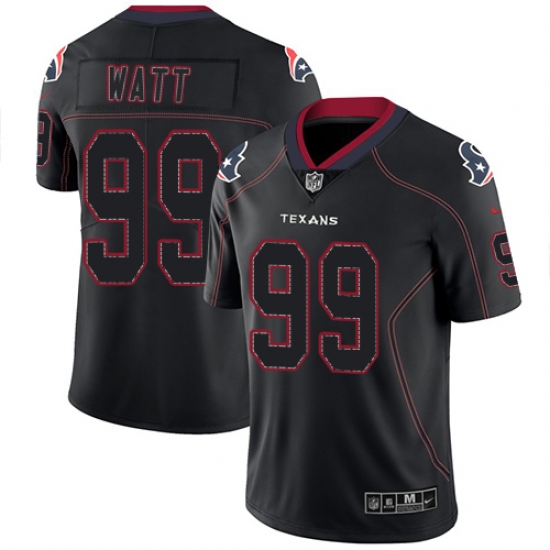 Men's Nike Houston Texans 99 J.J. Watt Limited Lights Out Black Rush NFL Jersey