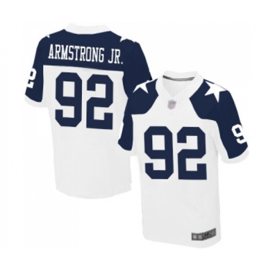 Men's Dallas Cowboys 92 Dorance Armstrong Jr. Elite White Throwback Alternate Football Jersey