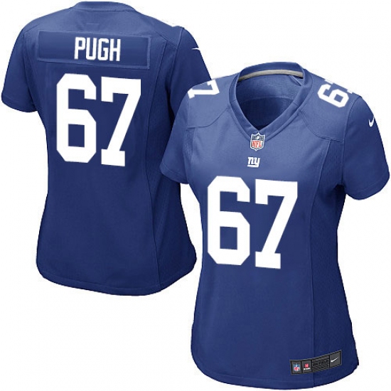 Women's Nike New York Giants 67 Justin Pugh Game Royal Blue Team Color NFL Jersey