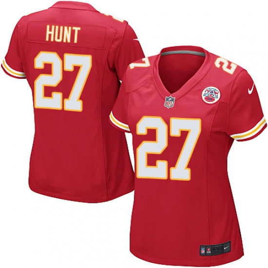 Women's Nike Kansas City Chiefs 27 Kareem Hunt Game Red Team Color NFL Jersey