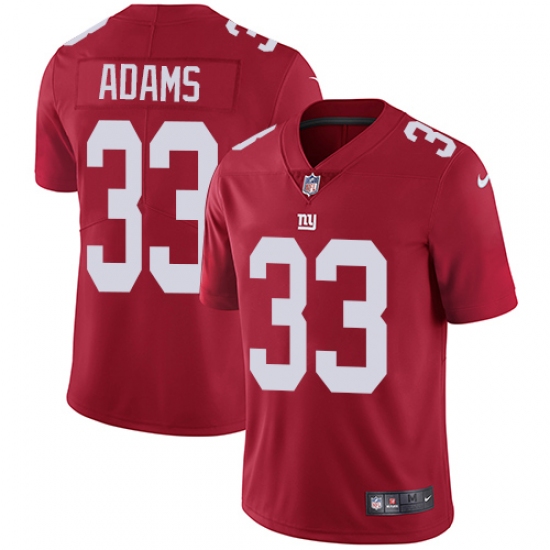 Men's Nike New York Giants 33 Andrew Adams Red Alternate Vapor Untouchable Limited Player NFL Jersey