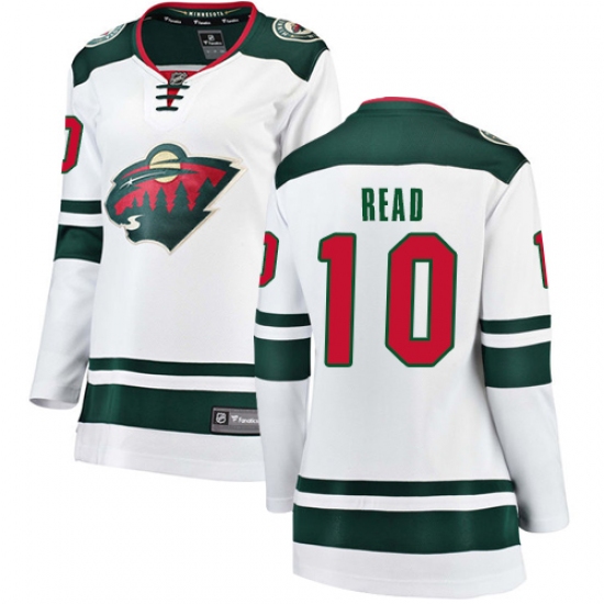 Women's Minnesota Wild 10 Matt Read Authentic White Away Fanatics Branded Breakaway NHL Jersey