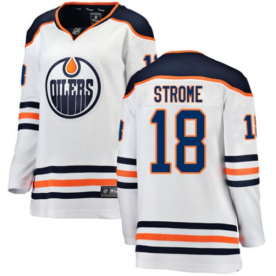 Women's Edmonton Oilers 18 Ryan Strome Authentic White Away Fanatics Branded Breakaway NHL Jersey