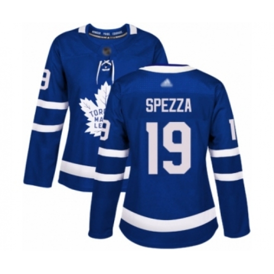 Women's Toronto Maple Leafs 19 Jason Spezza Authentic Royal Blue Home Hockey Jersey