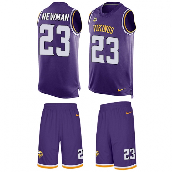 Men's Nike Minnesota Vikings 23 Terence Newman Limited Purple Tank Top Suit NFL Jersey