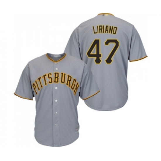 Youth Pittsburgh Pirates 47 Francisco Liriano Replica Grey Road Cool Base Baseball Jersey