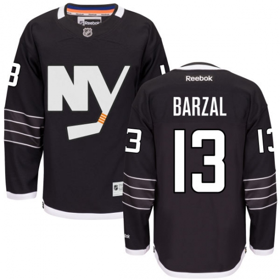 Men's Reebok New York Islanders 13 Mathew Barzal Authentic Black Third NHL Jersey