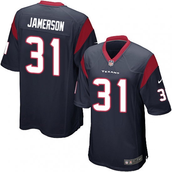 Men's Nike Houston Texans 31 Natrell Jamerson Game Navy Blue Team Color NFL Jersey