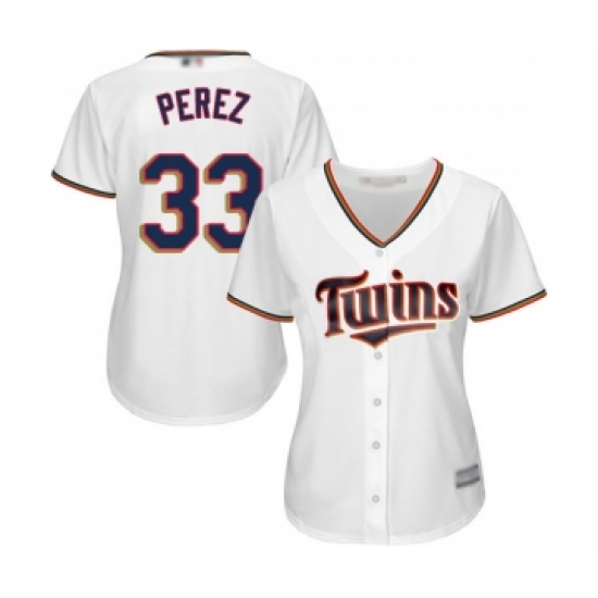 Women's Minnesota Twins 33 Martin Perez Replica White Home Cool Base Baseball Jersey