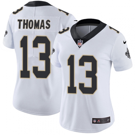 Women's Nike New Orleans Saints 13 Michael Thomas Elite White NFL Jersey