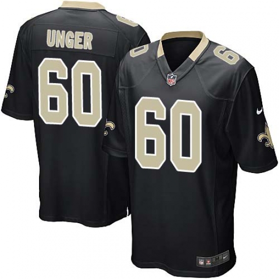 Men's Nike New Orleans Saints 60 Max Unger Game Black Team Color NFL Jersey