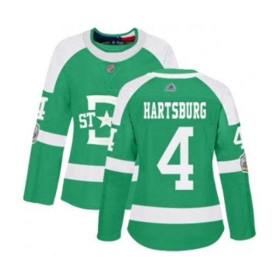 Women's Dallas Stars 4 Craig Hartsburg Authentic Green 2020 Winter Classic Hockey Jersey