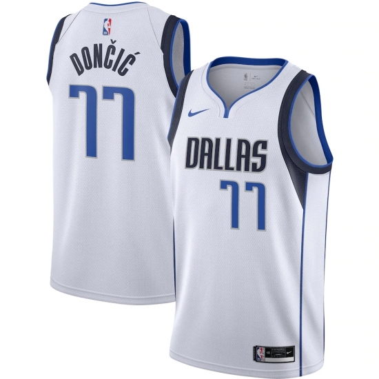 Men's Dallas Mavericks 77 Luka Doncic Nike White 2020-21 Swingman Jersey