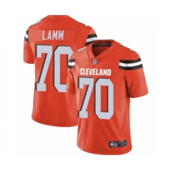 Men's Cleveland Browns 70 Kendall Lamm Orange Alternate Vapor Untouchable Limited Player Football Jersey