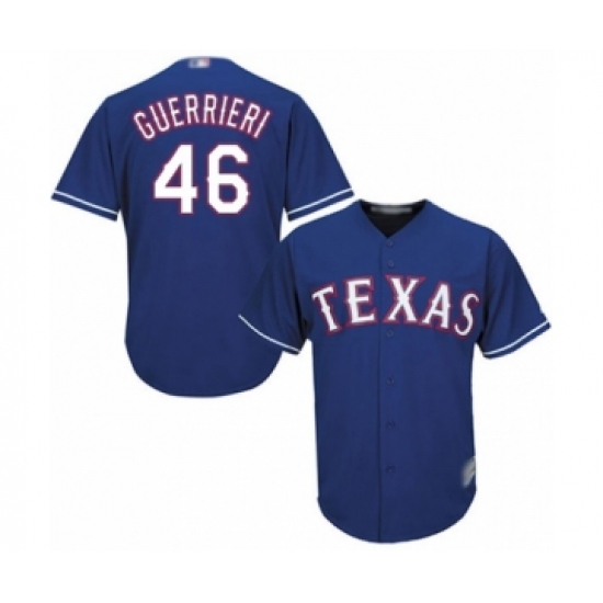 Youth Texas Rangers 46 Taylor Guerrieri Authentic Royal Blue Alternate 2 Cool Base Baseball Player Jersey