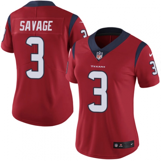 Women's Nike Houston Texans 3 Tom Savage Elite Red Alternate NFL Jersey