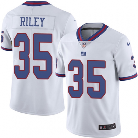 Youth Nike New York Giants 35 Curtis Riley Limited White Rush Vapor Untouchable NFL Jersey