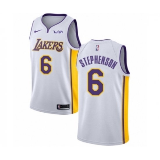 Men's Los Angeles Lakers 6 Lance Stephenson Authentic White Basketball Jersey - Association Edition