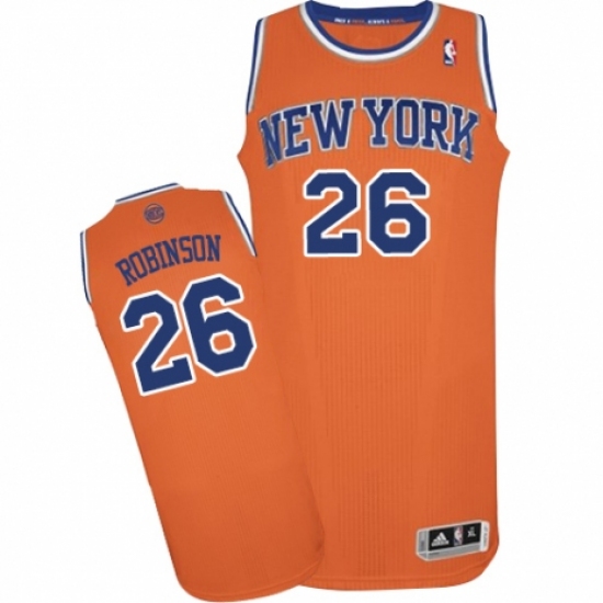 Men's Adidas New York Knicks 26 Mitchell Robinson Authentic Orange Alternate NBA Jersey