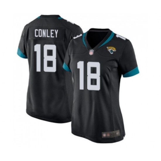 Women's Jacksonville Jaguars 18 Chris Conley Game Black Team Color Football Jersey