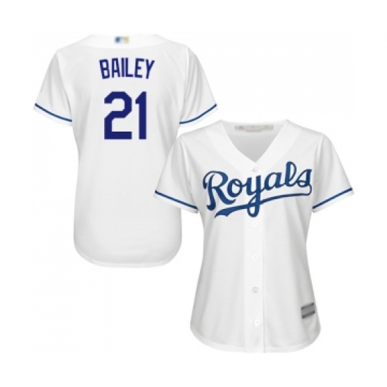 Women's Kansas City Royals 21 Homer Bailey Replica White Home Cool Base Baseball Jersey