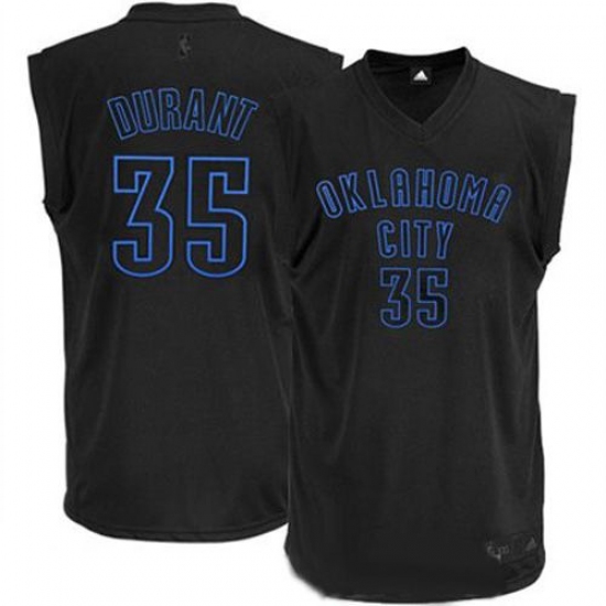 Men's Adidas Oklahoma City Thunder 35 Kevin Durant Authentic Black on Black NBA Jersey