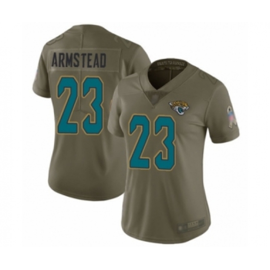 Women's Jacksonville Jaguars 23 Ryquell Armstead Limited Olive 2017 Salute to Service Football Jersey