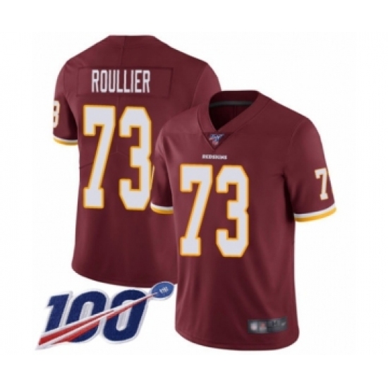 Youth Washington Redskins 73 Chase Roullier Burgundy Red Team Color Vapor Untouchable Limited Player 100th Season Football Jersey