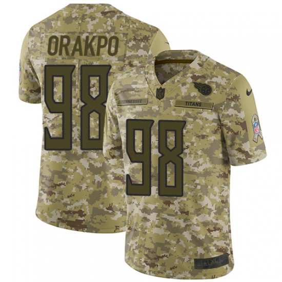 Men's Nike Tennessee Titans 98 Brian Orakpo Limited Camo 2018 Salute to Service NFL Jersey
