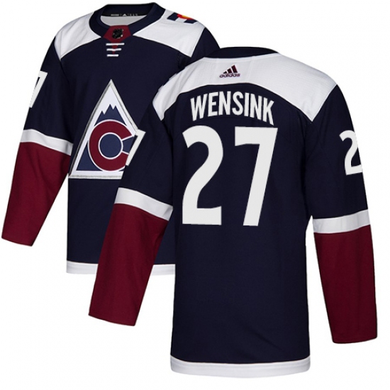 Men's Adidas Colorado Avalanche 27 John Wensink Authentic Navy Blue Alternate NHL Jersey