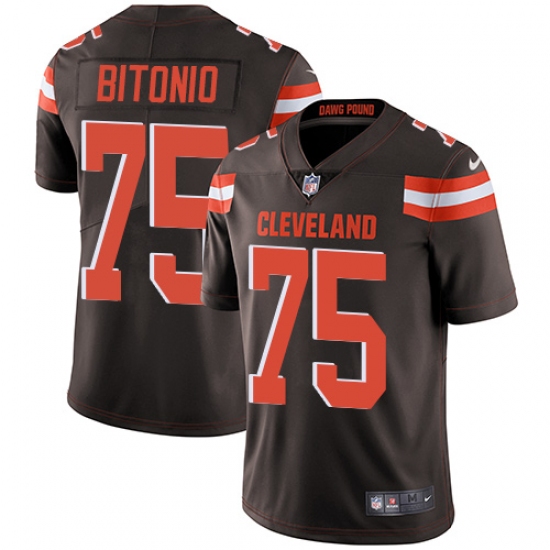 Youth Nike Cleveland Browns 75 Joel Bitonio Brown Team Color Vapor Untouchable Limited Player NFL Jersey