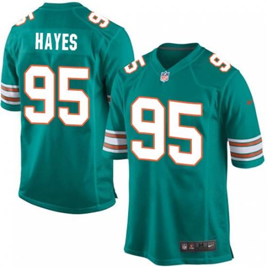 Men's Nike Miami Dolphins 95 William Hayes Game Aqua Green Alternate NFL Jersey