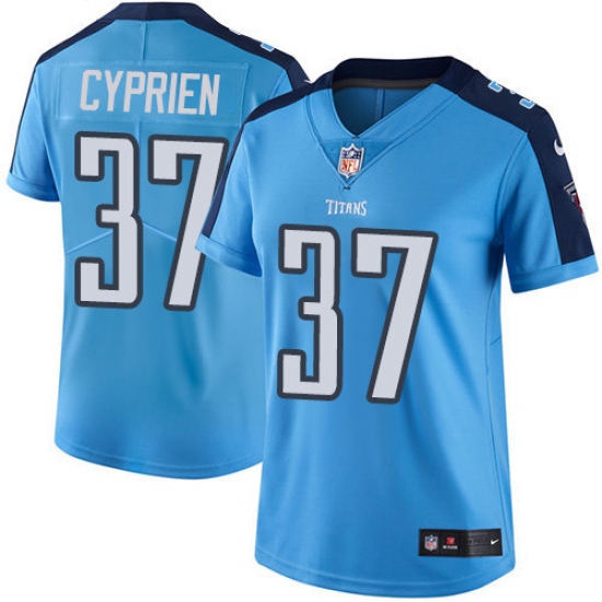 Women's Nike Tennessee Titans 37 Johnathan Cyprien Elite Light Blue Team Color NFL Jersey