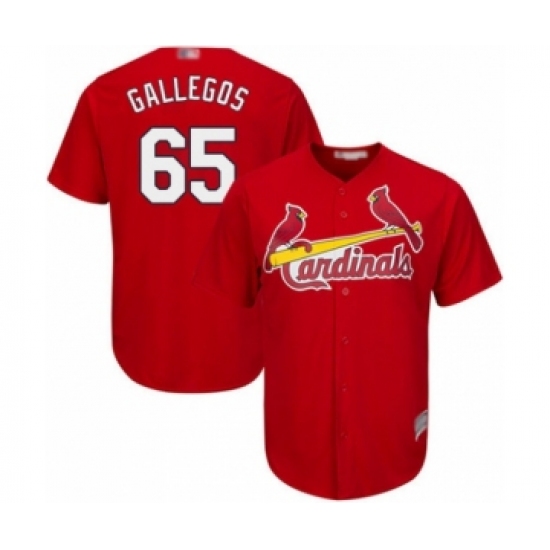 Youth St. Louis Cardinals 65 Giovanny Gallegos Authentic Red Alternate Cool Base Baseball Player Jersey