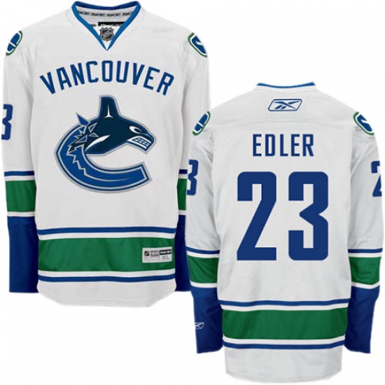 Men's Reebok Vancouver Canucks 23 Alexander Edler Authentic White Away NHL Jersey